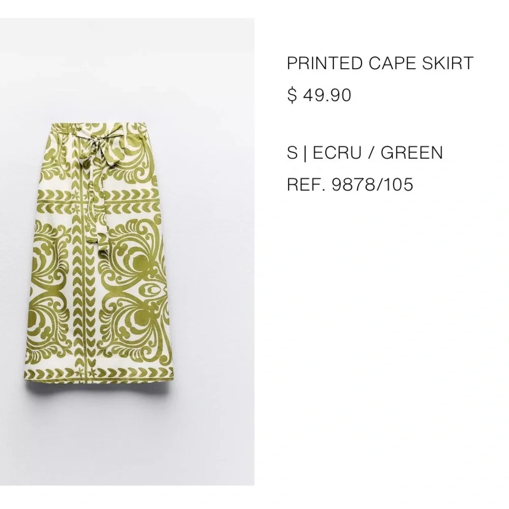 Zara Printed Cape Skirt - Picture 6 of 6